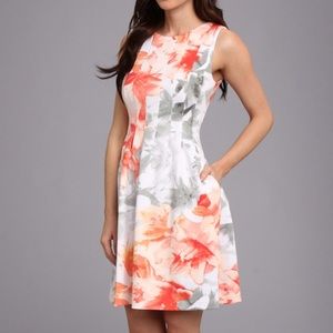 Vince Camuto Floral print Scuba fit n flare dress
